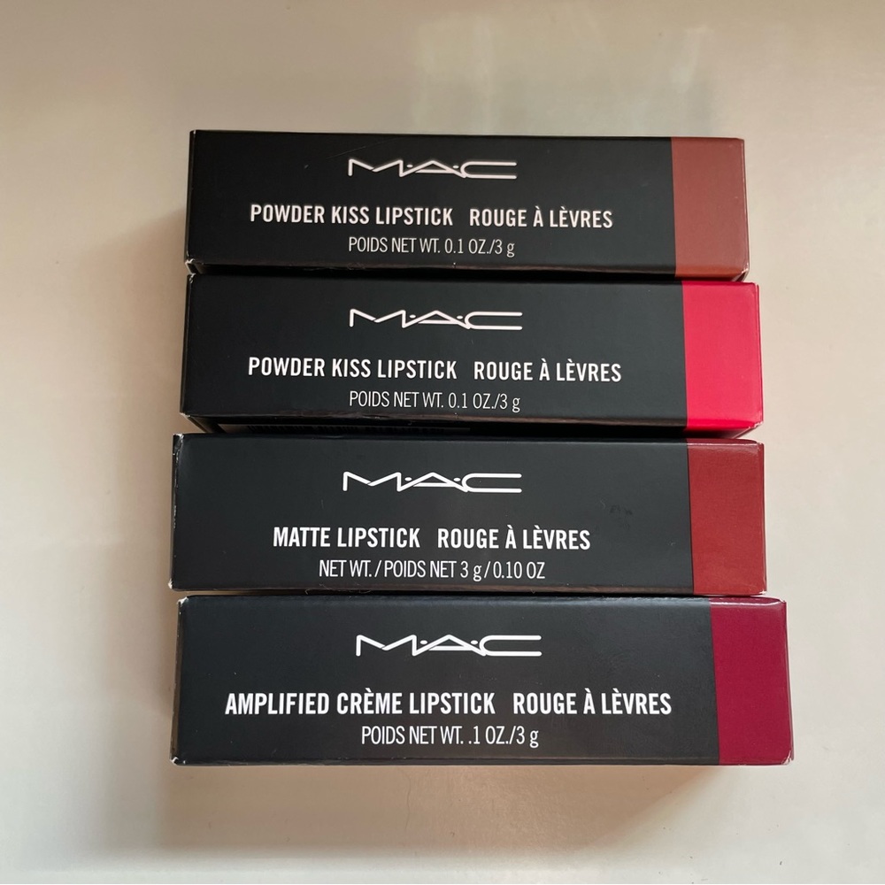4 MAC COSMETIC LIPSTICKS